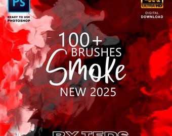100+ Smoke Overlays and Brushes: Photoshop, Canva, Procreate (PNG & PSD) (Digital Download