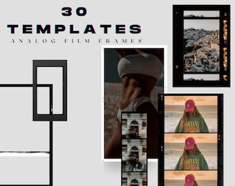 30+ FILM ANALOGE frames in png, negatieve filmframes kit, instant film, filmnegatiefrand, filmstrip, kodak-randen, verhaal instagram