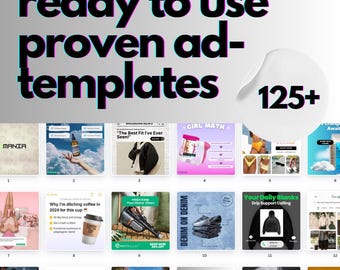 125+ bewährte Static Ad Canva Templates für Paid Ads, entwickelt für Facebook, Snapchat, TikTok, Pinterest und Instagram Ads