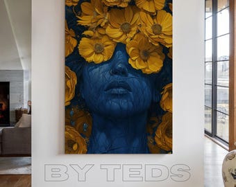 Vertical Canvas Mockup: Minimalist Art Frame, Photoshop Template (Digital Download)