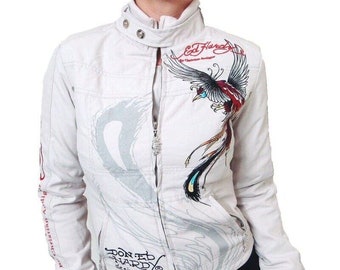 Ed Hardy By Christian Audigier veste premium femme panthère taupe - Neuf avec étiquettes | Taille S