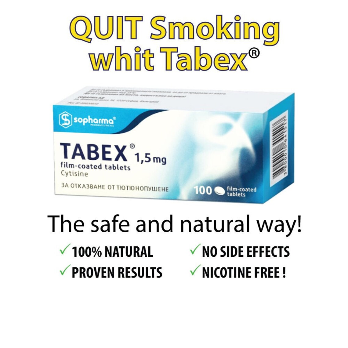 Tabex Original 100 x 1.5mg Raucherentwöhnung. 1 Monat Kurs. Etsy.de