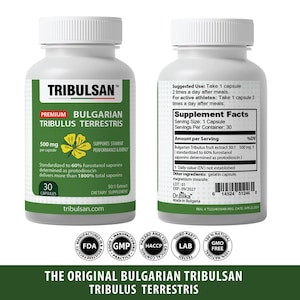de tribulsan 500 mg - 1800 % de saponines totales - | 60 SAPONINES DE FUROSTANOL | Tribulus Terrestris Tribestan de Bulgarie | 30 gélules fabriquées dans l&#39;UE