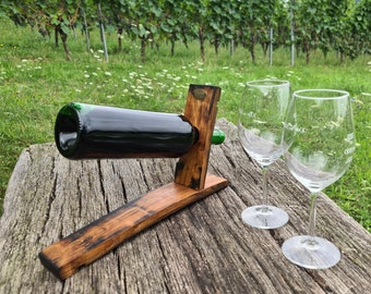 Vintage Weinhalter aus Fassdaube - Einzigartiges Geschenk für Weinliebhaber - handgefertigt aus Fassdaube - Dekoration rustikaler Charme