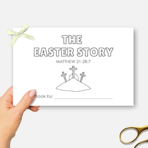 The Easter Story, Printable Mini Bible Book, Sunday School Craft, Holy Week, Kids Bible Lesson Coloring Activity, Christian Easter