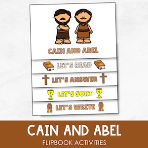 Cain and Abel, Printable Bible Flipbook, Sunday School Craft, Kids Bible Lesson Activities, Bible Characters, Christian Homeschool