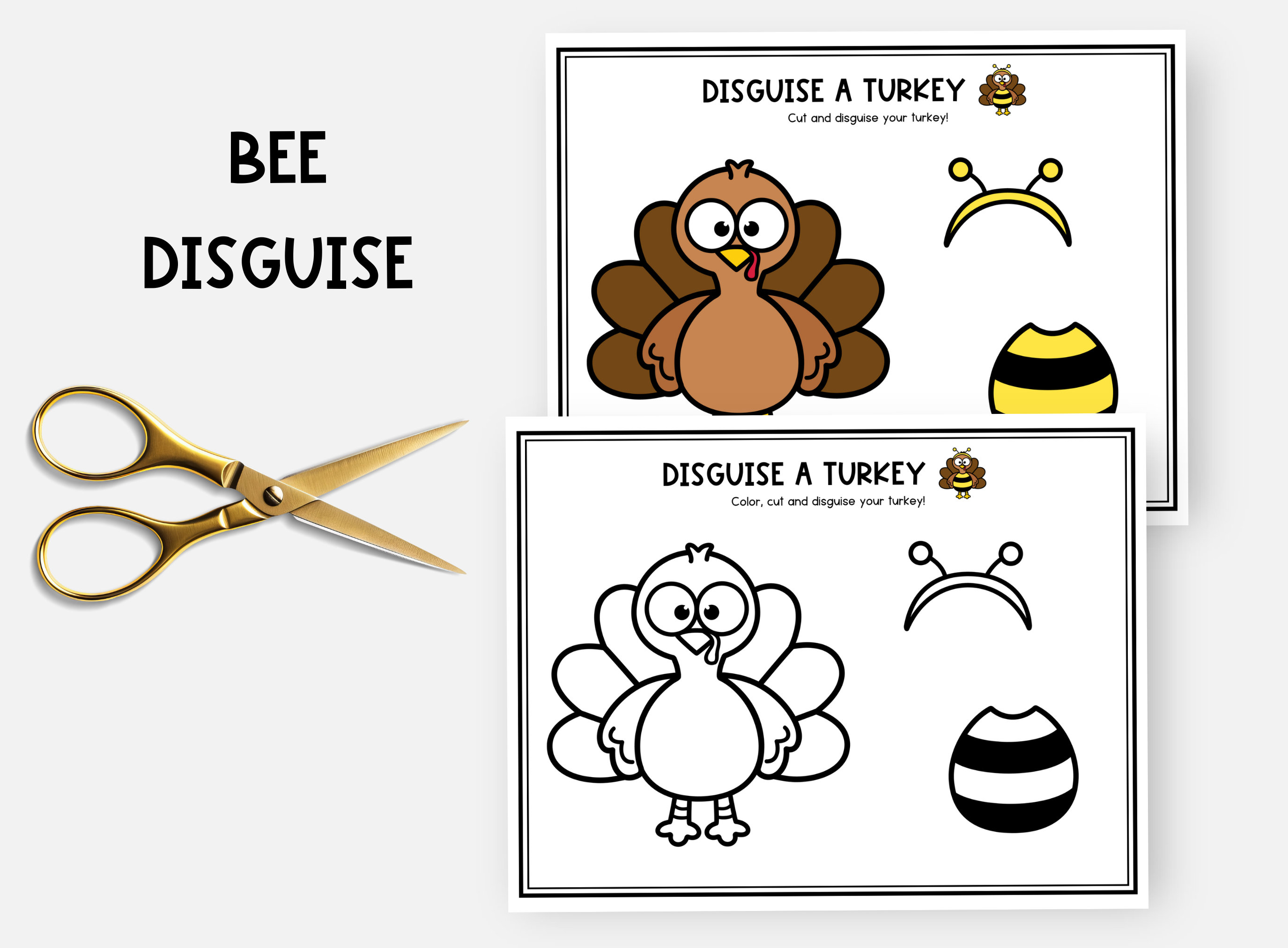 disguise a turkey, bee disguise, turkey in disguise project