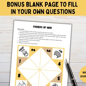 Fishers of Men, Printable Cootie Catcher, Sunday School Craft, Kids ...