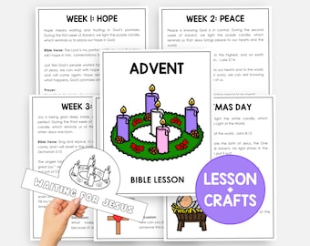 Lección bíblica de Adviento de Navidad, Historia de la Natividad imprimible, Nacimiento de Jesús, Manualidades de Adviento para niños de la escuela dominical, Navidad en una iglesia religiosa