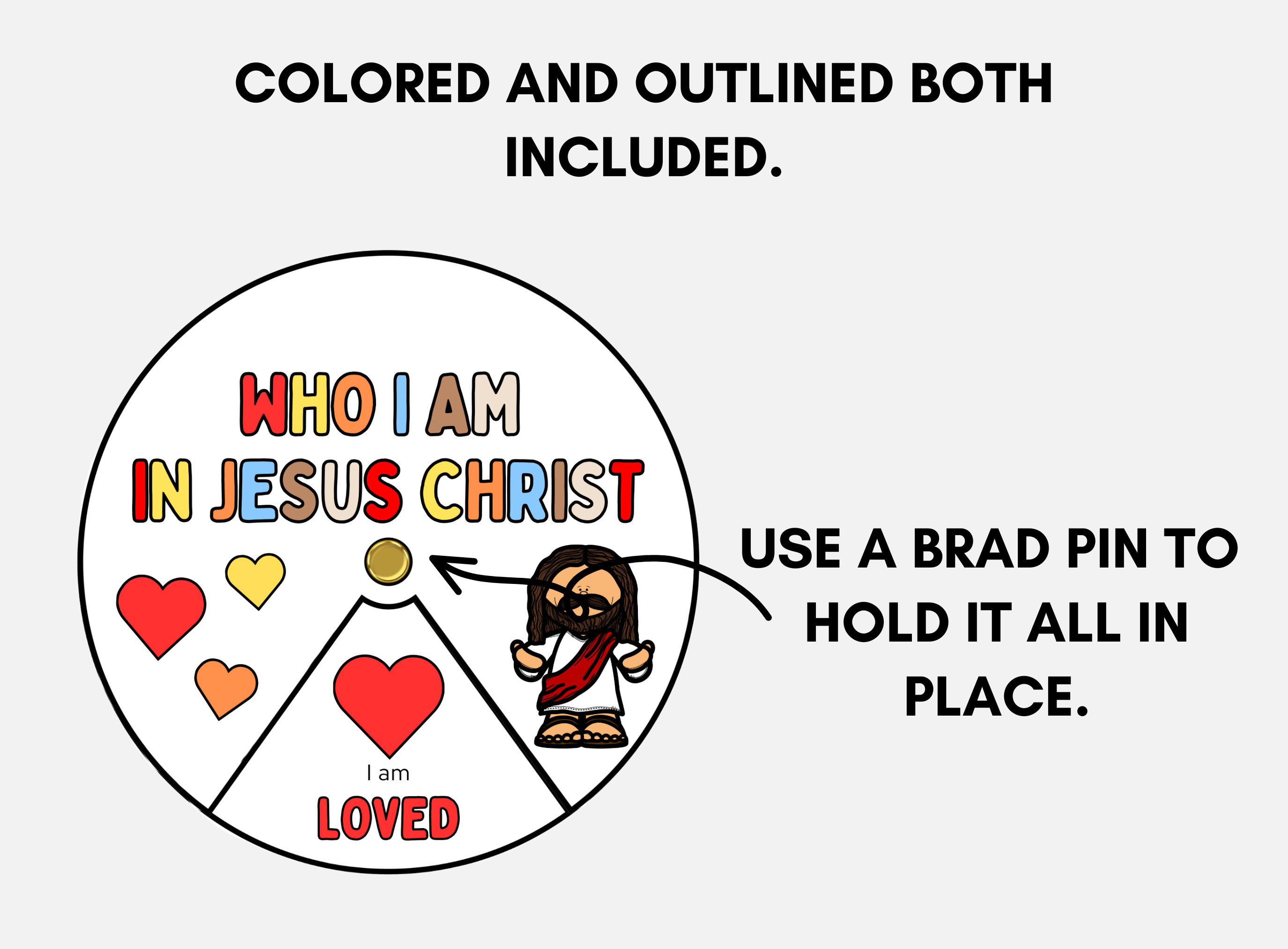 Who I Am in Christ, Printable Bible Coloring Wheel, Identity in Christ ...