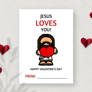 Jesus liebt dich, druckbare christliche Valentinsgrüße, Klassenzimmer-Valentinstag, Bibel-Valentinstag-Börse, Kirchenpersonal-Geschenkanhänger, Jesus-Valentinstag