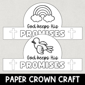 Noah&#39;s Ark Bible Craft, Printable Faith Crown, Christian Preschool Headband Craft, Sunday School Lesson, Kids Bible Study, Church Activity