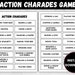 Printable Charades Game, 70 Fun Words and Actions, Charades, Charades ...