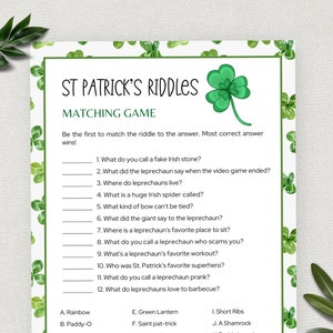 St Patricks Day Riddles, Fun St Paddys Activity for Kids and Adults, St ...