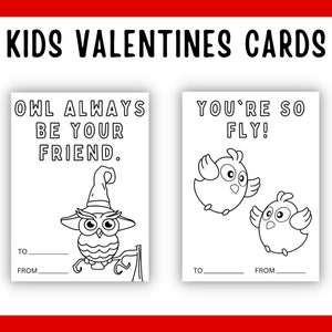 Animal Valentines, Printable Valentine Day Cards for Kids, Coloring ...