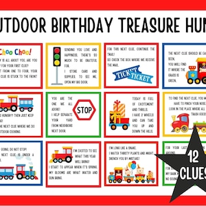 Outdoor Birthday Scavenger Hunt, Outdoor Scavenger Hunt for Kids, Birthday Treasure Hunt, Treasure Hunt Clues, Outdoor Treasure Hunt