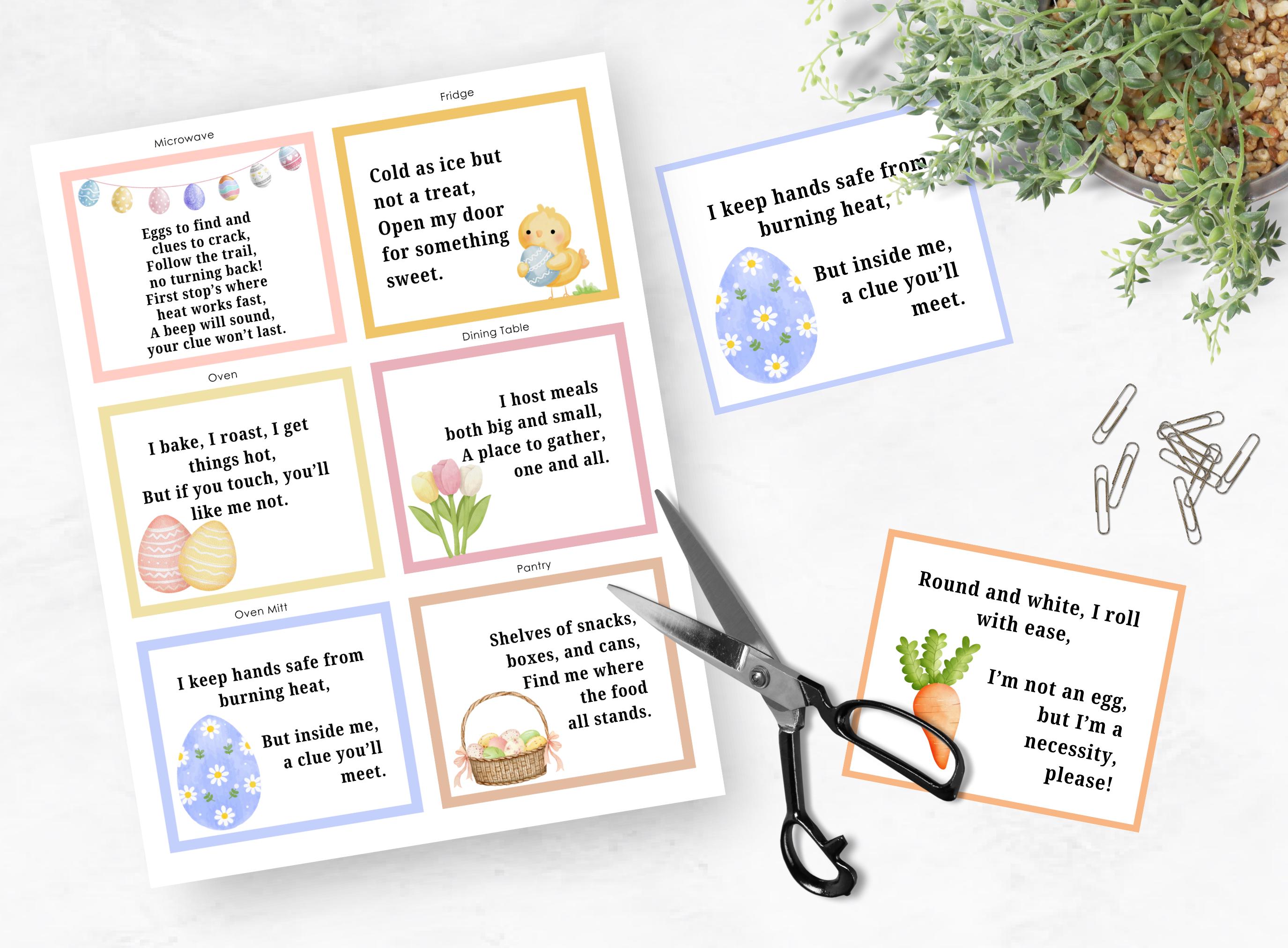 Easter Scavenger Hunt for Adults and Teens, Easter Egg Hunt Riddles ...