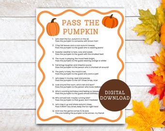 Pass the Pumpkin, Halloween Office Party Games, Fall Pass the Present for Kids & Adults, Fun Thanksgiving Autumn Activity, Family Game Night