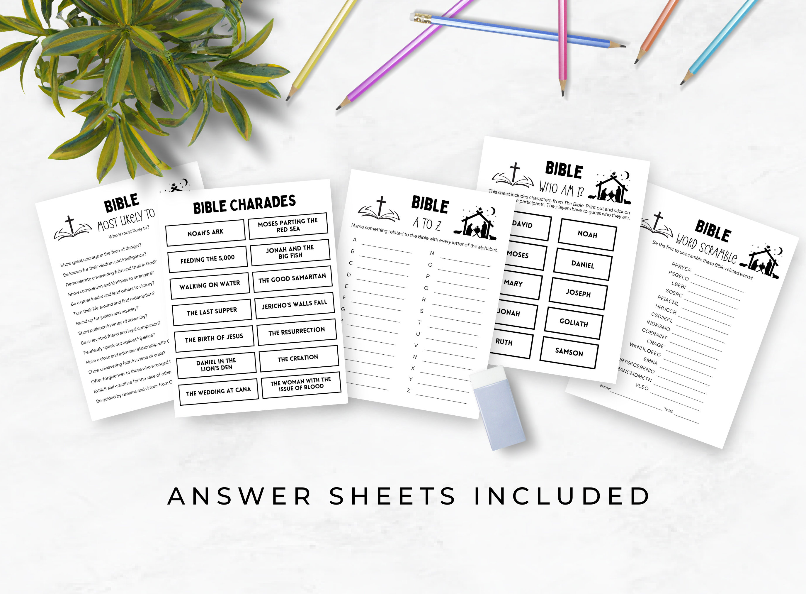 20 Printable Bible Games, Youth Group Games, Christian Games, Sunday ...