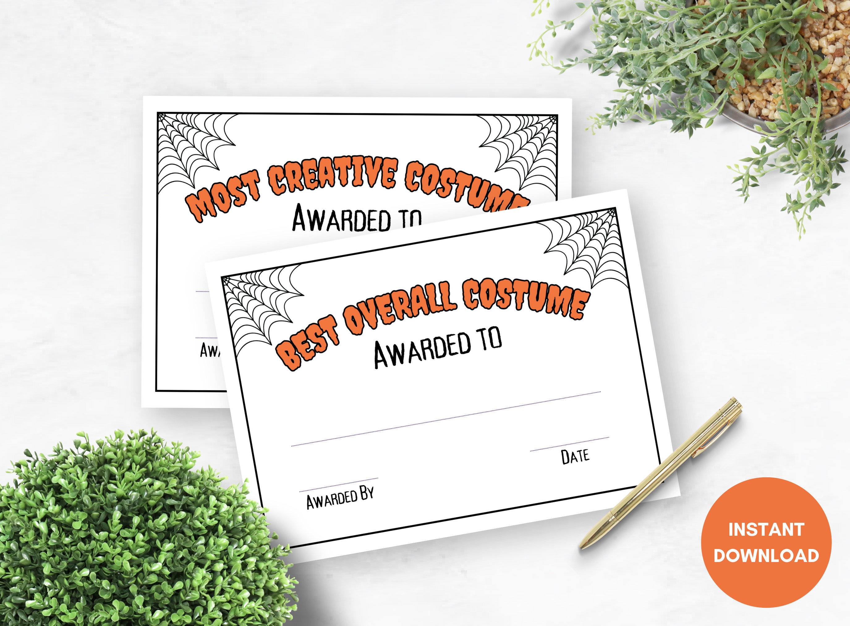 Halloween Costume Contest Awards, Halloween Ballot Certificates ...