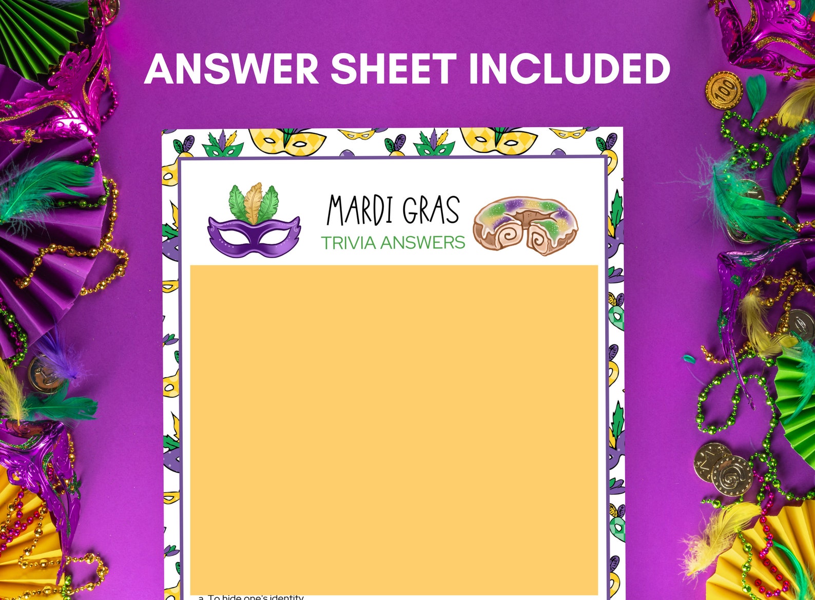 Mardi Gras Trivia, Fun Mardi Gras Printable Game for Kids and Adults ...
