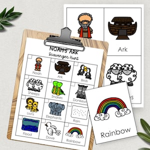 Noah&#39;s Ark, Printable Bible Scavenger Hunt, Sunday School Game, Kids Bible Study, Bible Lesson, Christian Homeschool Activity