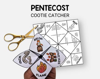 Pentecost Craft, Printable Holy Spirit Cootie Catcher, Day of Pentecost Sunday School Activity, Kids Bible Story Fortune Teller, Homeschool