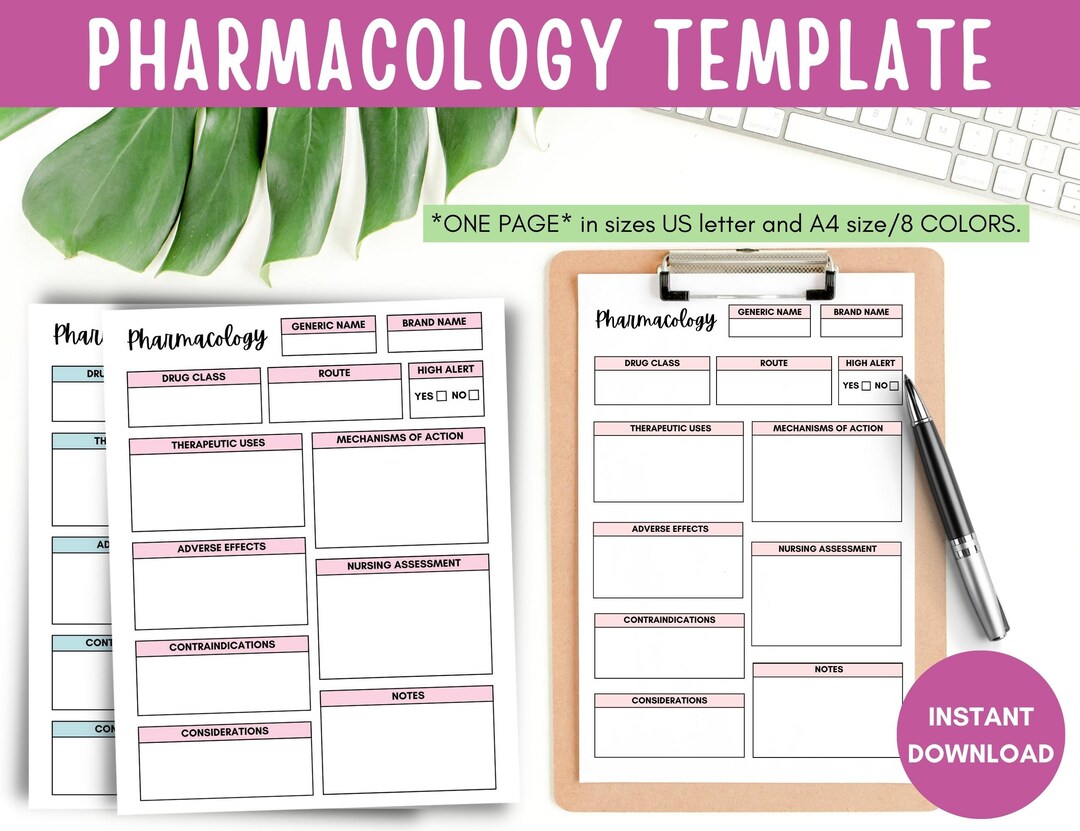 Printable Nursing Student Pharmacology Pharmacology Study - Etsy