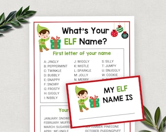 What's Your Elf Name Christmas Game - Foldable Sign & 50 Guess Cards, Fun For Family Parties & Holiday Gatherings - View #6
