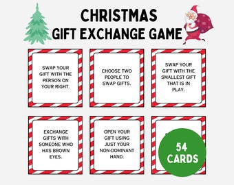 Christmas Gift Exchange Game, White Elephant Gift Exchange Cards, Yankee Swap Gift Exchange Cards, Holiday Present Swap Party Game, A3