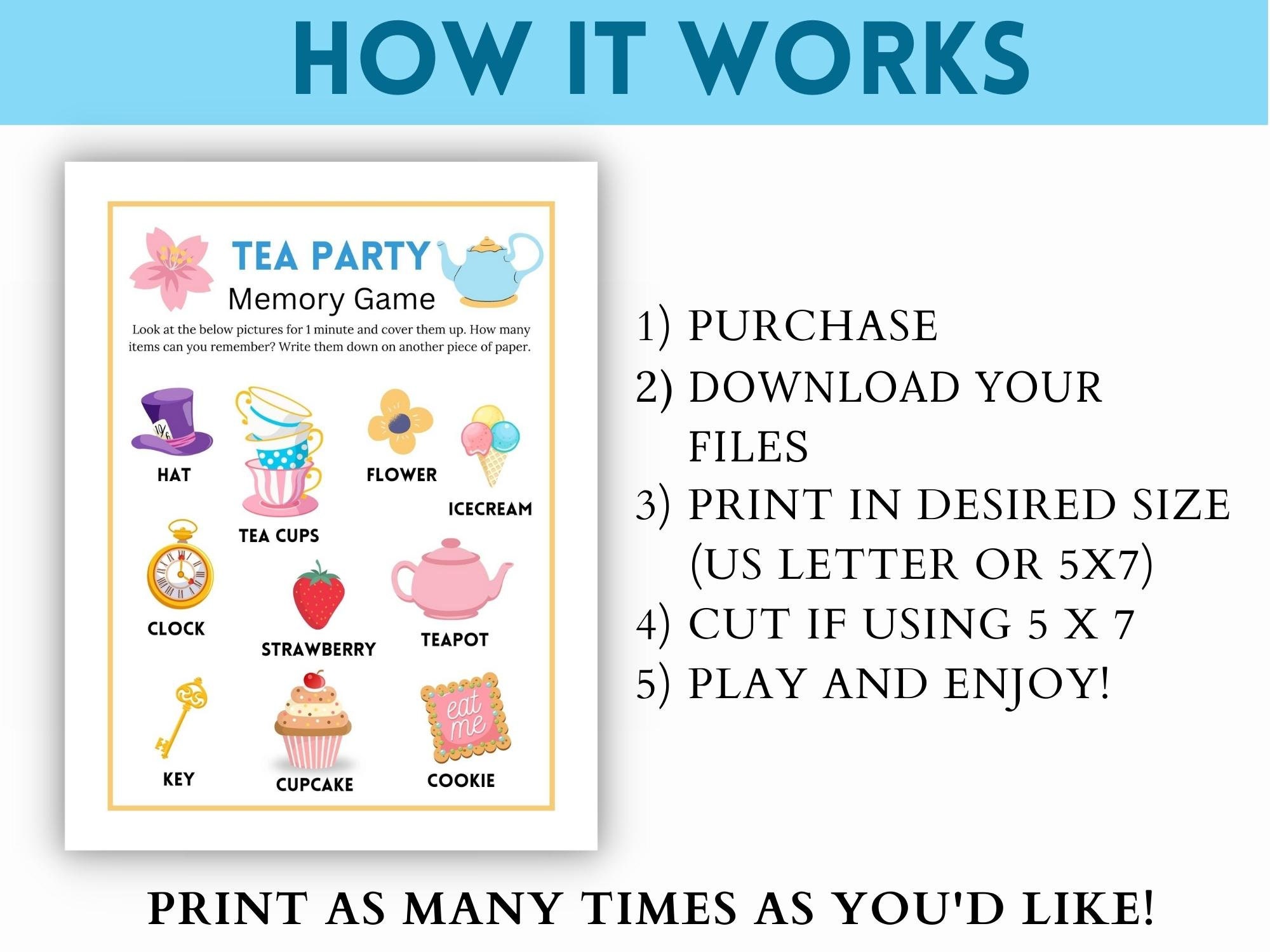 Kids Tea Party Games Tea Party for Girls Tea Party Games - Etsy