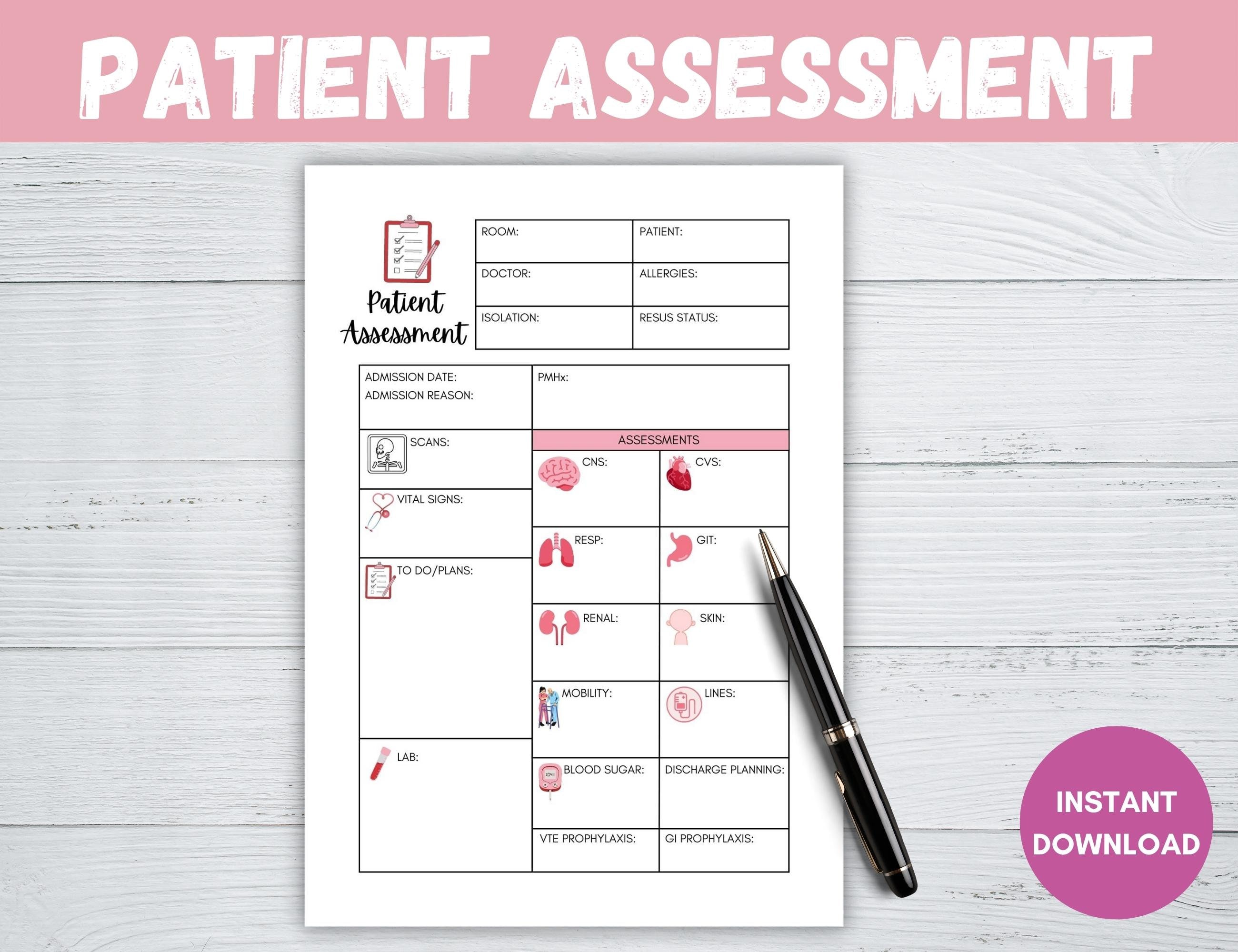 Nursing Report Sheet, Nurse Brain Sheet, RN Report Sheet, Patient