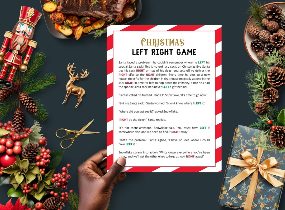 Christmas Left Right Game, Gift Exchange Game, Christmas Party Game