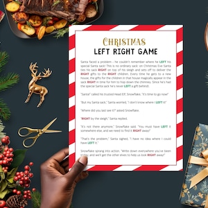 Christmas Left Right Game, Gift Exchange Game, Christmas Party Game, Christmas Printable, Pass the Gift Christmas Game, Left Right Christmas