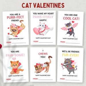 Gato Valentine, Cartões de Dia dos Namorados para Imprimir em Sala de Aula, Etiquetas para Presentes de Estudantes, Cartões de Dia dos Namorados para Crianças na Escola, Cartões de Dia dos Namorados para Crianças em Idade Pré-Escolar