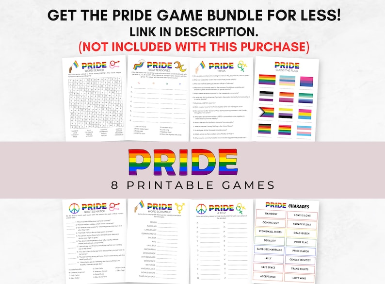 Printable Pride Trivia, Pride Month Party Games, LGBTQ+ Trivia ...