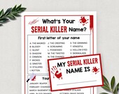 Whats Your Serial Killer Name, Adult Halloween Game, True Crime Theme Printable Games, Halloween Work Party Icebreaker Activity