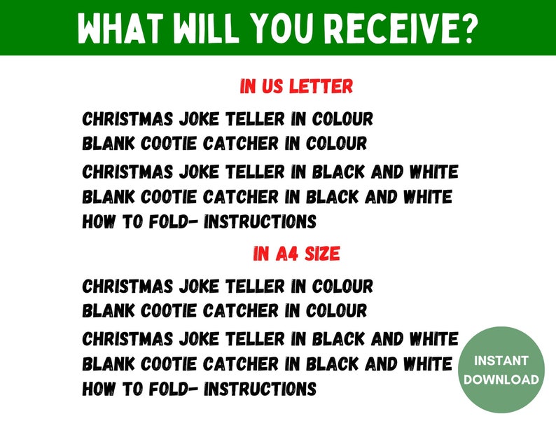 Christmas Joke Teller, Printable Xmas Cootie Catcher, Fortune Teller ...