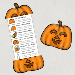 Pumpkin Carving Christian Halloween Activity, Printable Pumpkin Prayer Folding Surprise Craft, Kids Bible Study, Sunday School, Church Craft