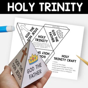 Holy Trinity, 3D Pyramid Coloring Craft, Kids Sunday School Bible Study, Holy Spirit Craft, Childrens Church, Christian Homeschool Printable