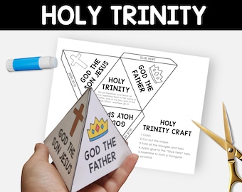 Holy Trinity, 3D Pyramid Coloring Craft, Kids Sunday School Bible Study, Holy Spirit Craft, Childrens Church, Christian Homeschool Printable