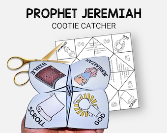 Prophet Jeremiah, Bible Cootie Catcher, Sunday School Craft, Biblical Character Fortune Teller, VBS Printable Activity, Christian Homeschool
