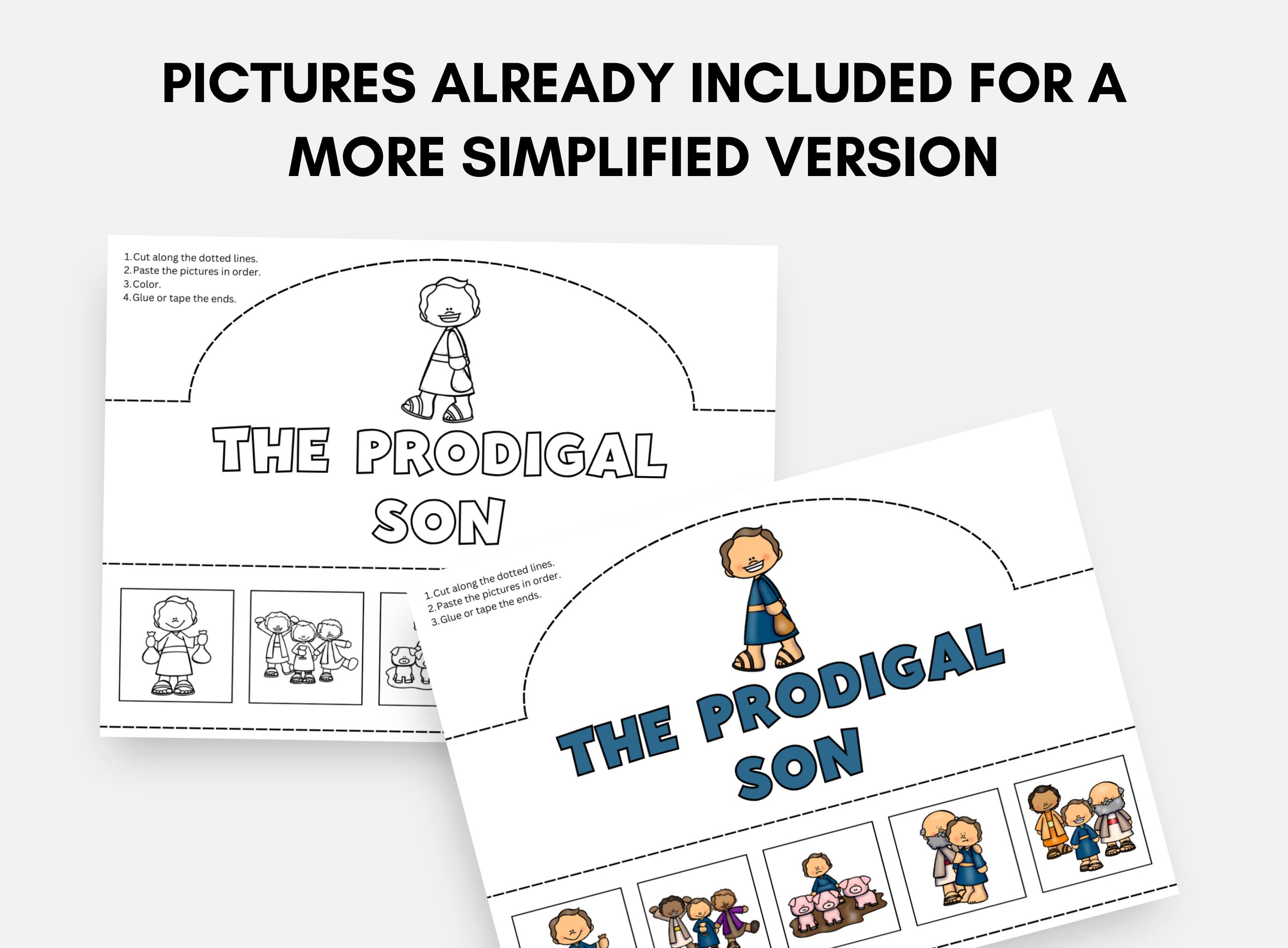 The Prodigal Son Bible Crown, Printable Faith Sequencing Headband ...