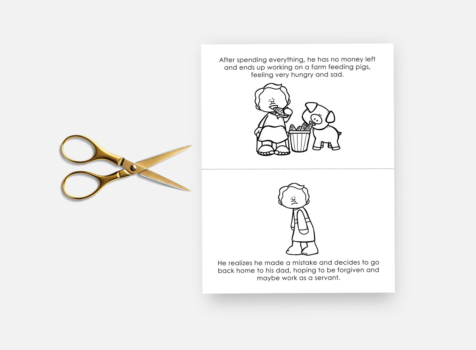 Parable of the Prodigal Son, Printable Mini Bible Book, the Lost Son ...