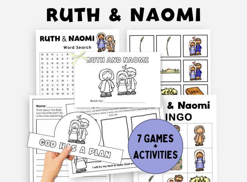 Ruth and Boaz, Ruth and Naomi Bible Lesson, VBS Activity Pack, Sunday ...