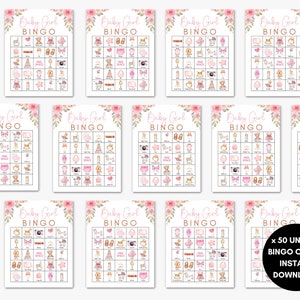 Pink Baby Shower Game Bundle, 40 Floral Baby Shower Games, Girl Baby ...