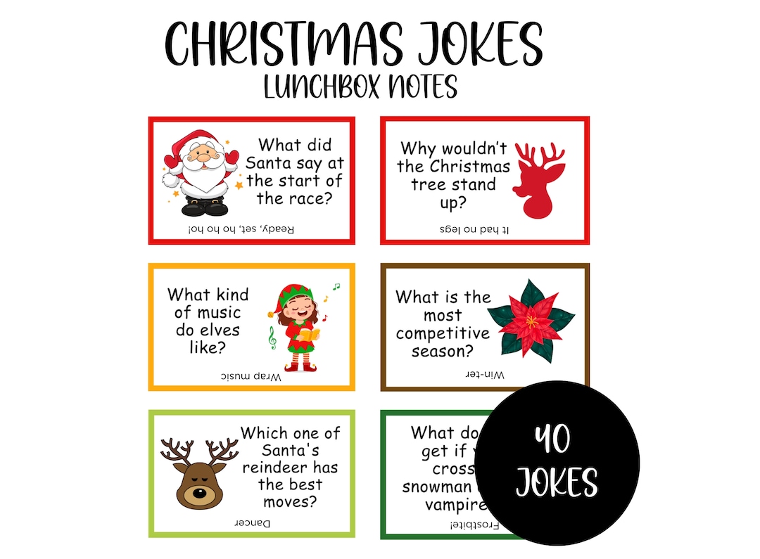 Christmas Jokes for Kids, 40 Christmas Cracker Jokes, Lunchbox Jokes
