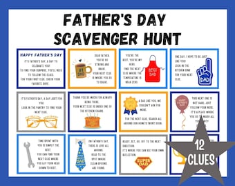 Fathers Day Scavenger Hunt, Fathers Day Treasure Hunt, Scavenger Hunt, Indoor Treasure Hunt, Gifts for Dad, Fathers Day, Best Gifts for Dads