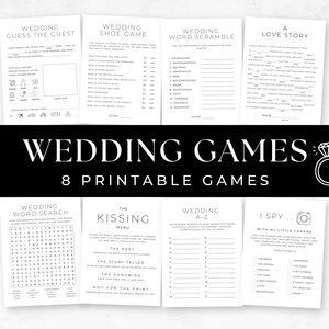 Wedding Table Games, Wedding Reception Games Bundle, Printable Wedding Day Activities, Fun Ice Breaker Games, Digital Download