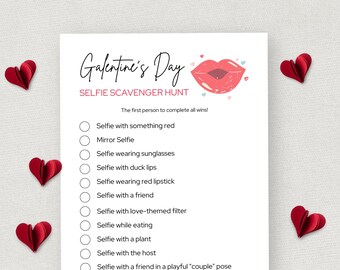 Galentines Selfie Scavenger Hunt, Printable Valentines Treasure Hunt, Girls Night, Ladies Night, V Day, Digital Download